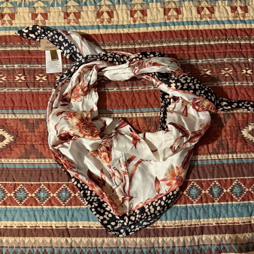 Kachel X Anthropologie Floral silk Scarf